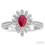 Pear Shape Gemstone & Diamond Ring