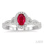 Oval Shape Gemstone & Halo Diamond Ring
