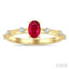 Oval Shape Gemstone & Floating Diamond Ring