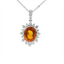 GIA Certified Orange Sapphire & Diamond Pendant