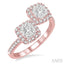2 Stone Halo Lovebright Diamond Fashion Ring