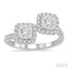 2 Stone Halo Lovebright Diamond Fashion Ring