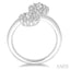 2 Stone Halo Diamond Fashion Open Ring