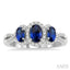 Oval Shape Past Present & Future Gemstone & Halo Diamond Ring