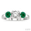 Round Shape Past Present & Future Gemstone & Diamond Ring