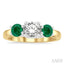 Round Shape Past Present & Future Gemstone & Diamond Ring