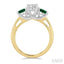 Round Shape Past Present & Future Gemstone & Diamond Ring