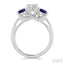 Round Shape Past Present & Future Gemstone & Diamond Ring