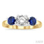 Round Shape Past Present & Future Gemstone & Diamond Ring