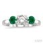 Round Shape Past Present & Future Gemstone & Diamond Ring