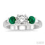 Round Shape Past Present & Future Gemstone & Diamond Ring