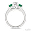 Round Shape Past Present & Future Gemstone & Diamond Ring