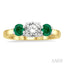 Round Shape Past Present & Future Gemstone & Diamond Ring