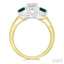 Round Shape Past Present & Future Gemstone & Diamond Ring