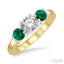 Round Shape Past Present & Future Gemstone & Diamond Ring