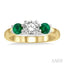 Round Shape Past Present & Future Gemstone & Diamond Ring