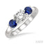 Round Shape Past Present & Future Gemstone & Diamond Ring