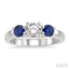 Round Shape Past Present & Future Gemstone & Diamond Ring