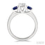 Round Shape Past Present & Future Gemstone & Diamond Ring