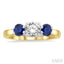 Round Shape Past Present & Future Gemstone & Diamond Ring