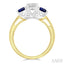Round Shape Past Present & Future Gemstone & Diamond Ring