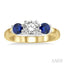 Round Shape Past Present & Future Gemstone & Diamond Ring