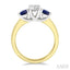 Round Shape Past Present & Future Gemstone & Diamond Ring
