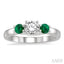 Round Shape Past Present & Future Gemstone & Diamond Ring