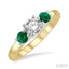 Round Shape Past Present & Future Gemstone & Diamond Ring