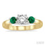 Round Shape Past Present & Future Gemstone & Diamond Ring