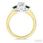 Round Shape Past Present & Future Gemstone & Diamond Ring