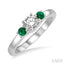 Round Shape Past Present & Future Gemstone & Diamond Ring
