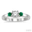 Round Shape Past Present & Future Gemstone & Diamond Ring