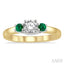 Round Shape Past Present & Future Gemstone & Diamond Ring