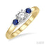 Round Shape Past Present & Future Gemstone & Diamond Ring