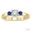 Round Shape Past Present & Future Gemstone & Diamond Ring