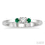Round Shape Past Present & Future Gemstone & Diamond Ring