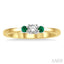 Round Shape Past Present & Future Gemstone & Diamond Ring