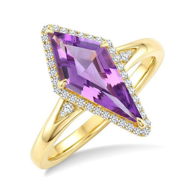 Amethyst & Diamond Fashion Ring