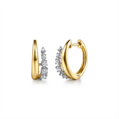 Diamond Huggie Hoop Earrings