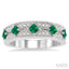 Princess Shape Gemstone & Diamond Fashion Band