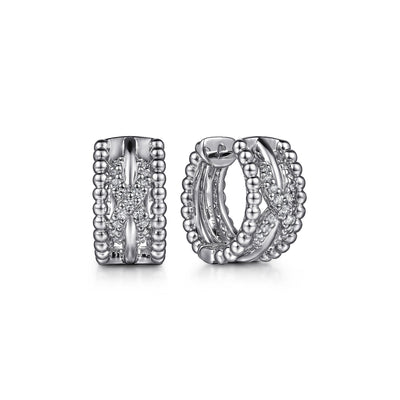 Bujukan Sterling Silver Huggie Hoop Earrings