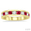 Channel Set Alternate Gemstone & Diamond Wedding Band