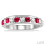 Channel Set Alternate Gemstone & Diamond Wedding Band