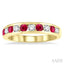 Channel Set Alternate Gemstone & Diamond Wedding Band