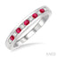 Channel Set Alternate Gemstone & Diamond Wedding Band