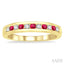 Channel Set Alternate Gemstone & Diamond Wedding Band