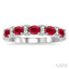 Oval Shape East-West Gemstone & Diamond Wedding Band