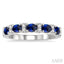 Oval Shape East-West Gemstone & Diamond Wedding Band