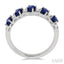 Oval Shape Gemstone & Diamond Wedding Band